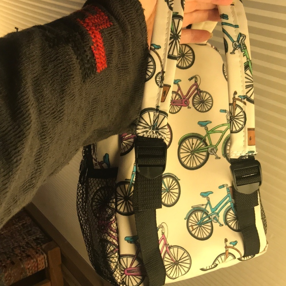Small Bicycle Print Backpack - Picture 7 of 8